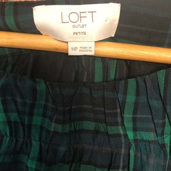 Loft Plaid Blouse Top Women Sz MP Long Sleeve Loose Flowy Office Casual Academia - Picture 5 of 7